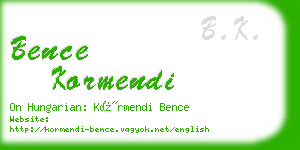 bence kormendi business card